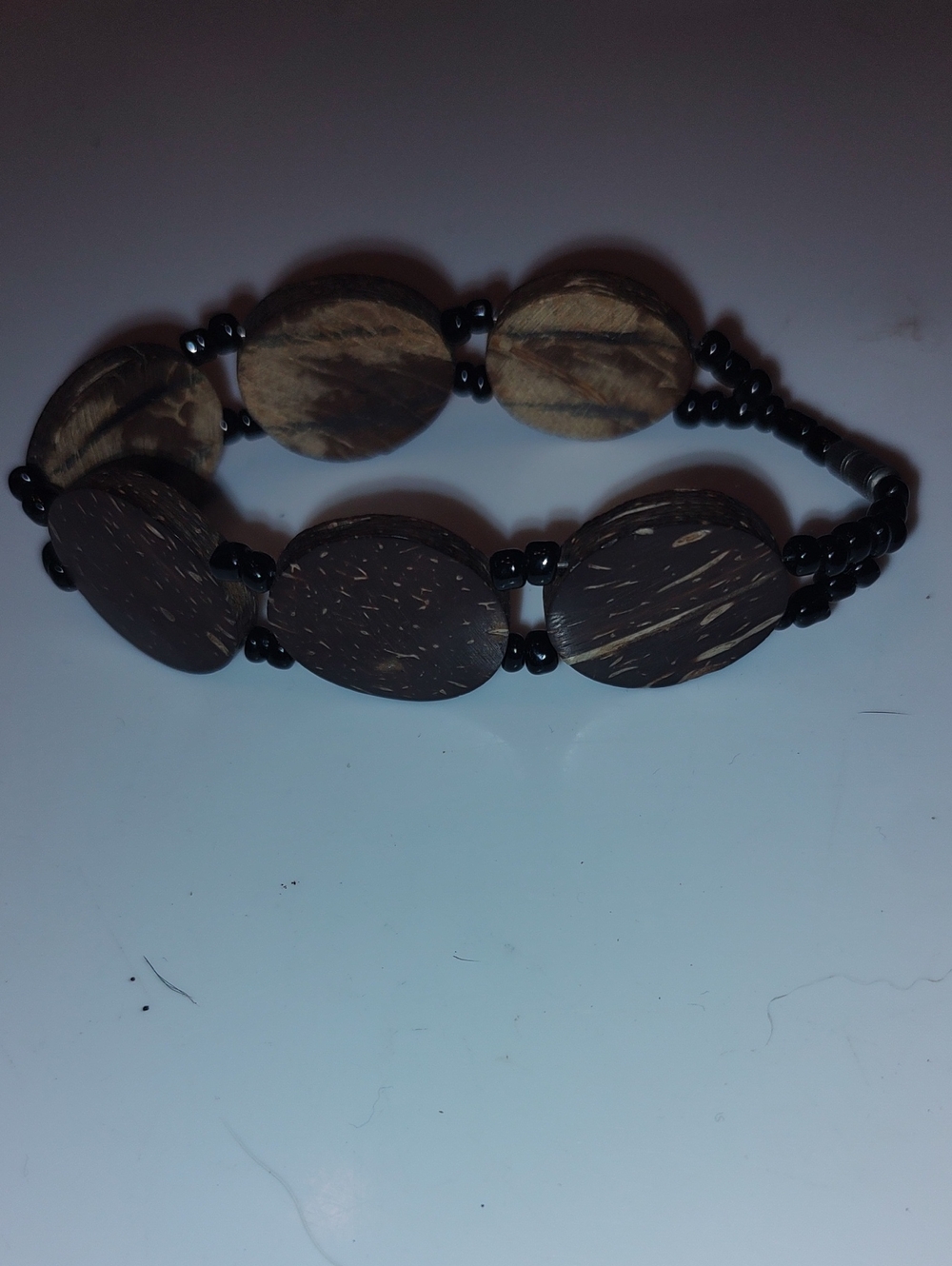 Handcrafted Brown Coconut Shell Screw Clasp Bracelet